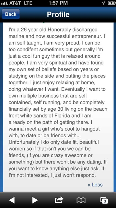 My Reaction To 'Bachelorette' Chad's Wildly Fantastic Match.com Profile